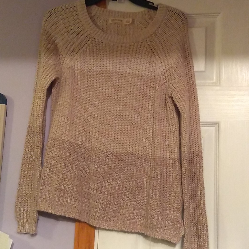 Tri colored striped sweater